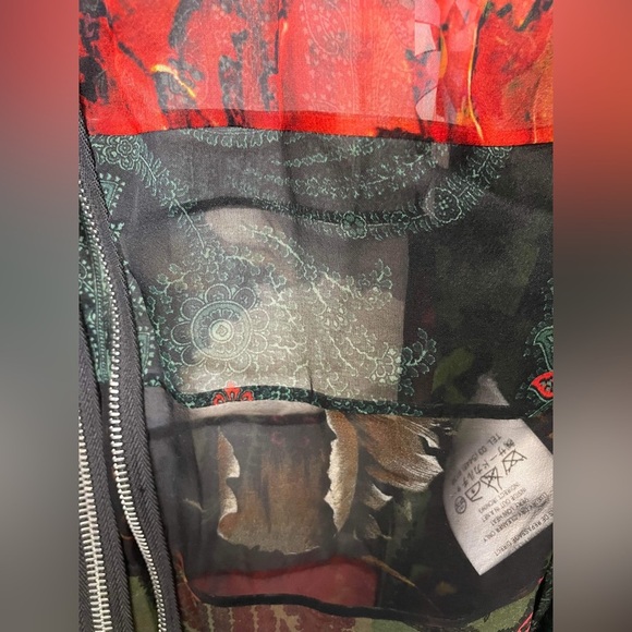 Givenchy Jacket Black Paneled Floral Print Silk Chiffon Size 38 - Picture 9 of 11